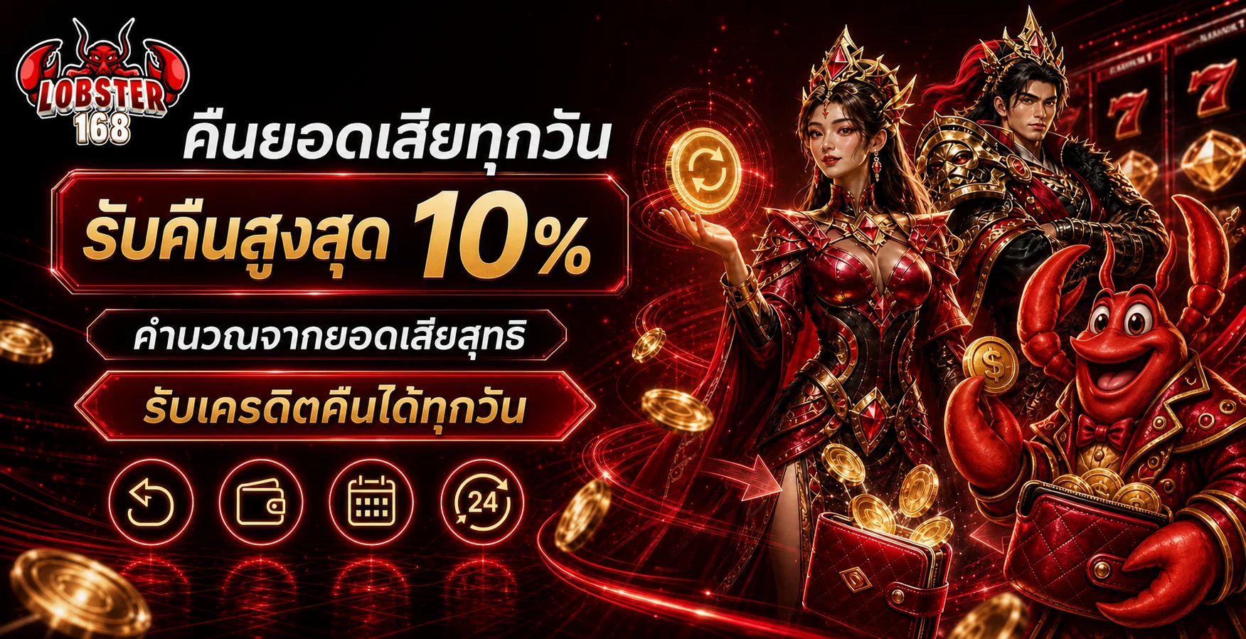 สิทธิคืนยอดเสียรายวัน LOBSTER168